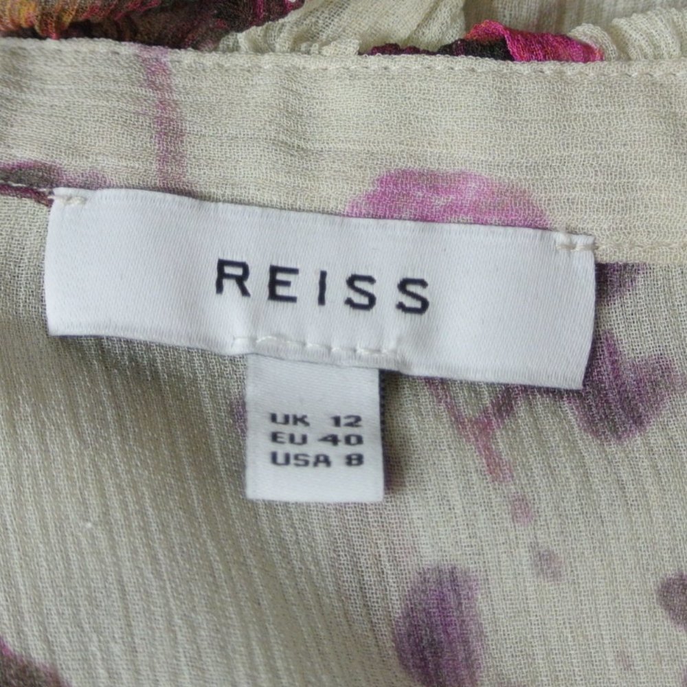 NEW REISS Rosa Romantic Floral Printed Blouse Size US 8 #337 - Picture 9 of 10